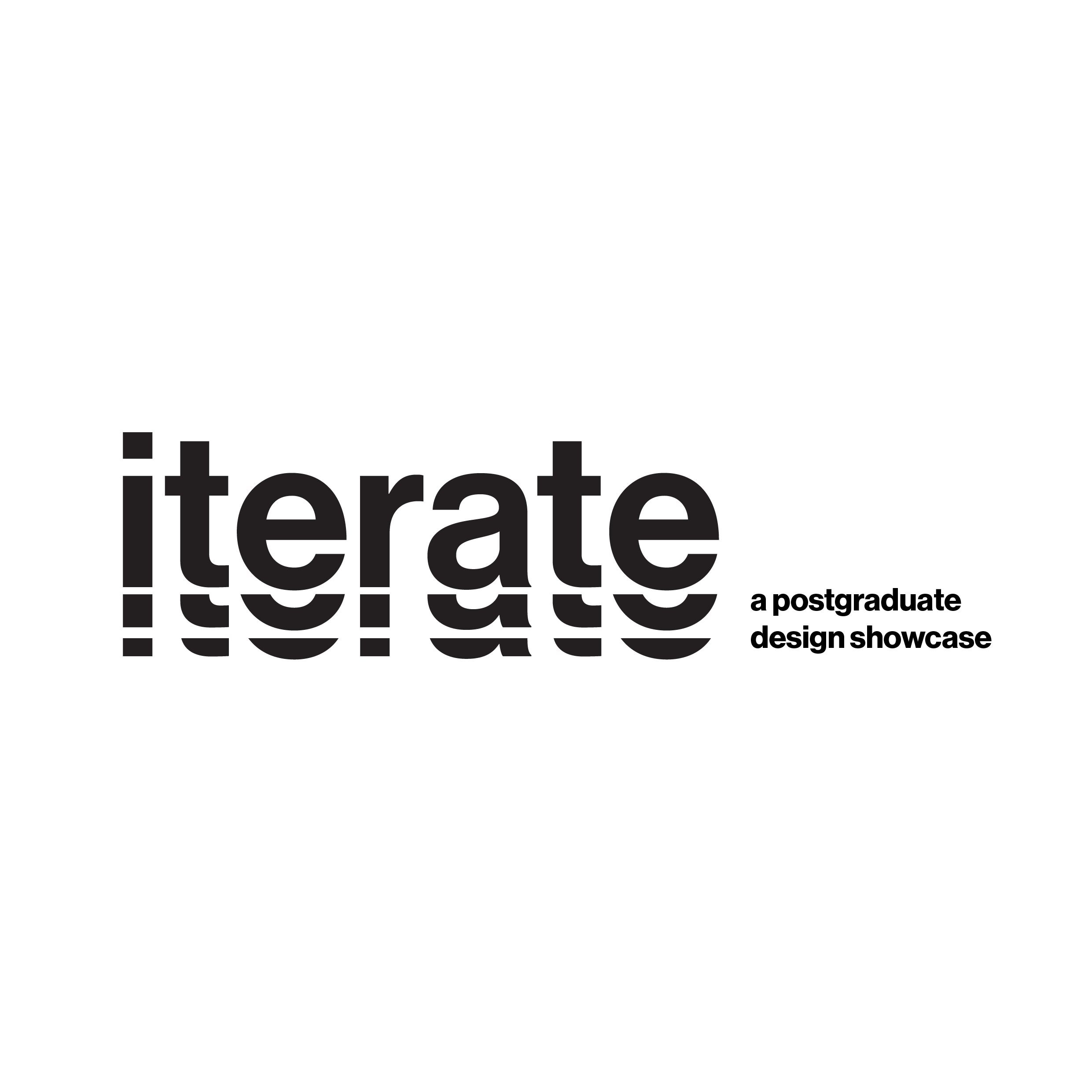Iterate primary logotype — solid over a half-cut echo