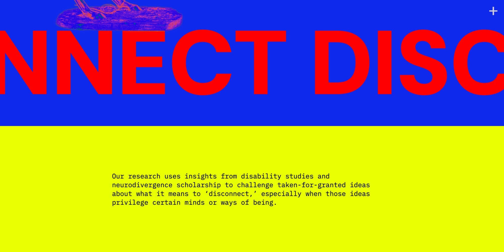 The DISCONNECT marquee and the counter-claim beneath it