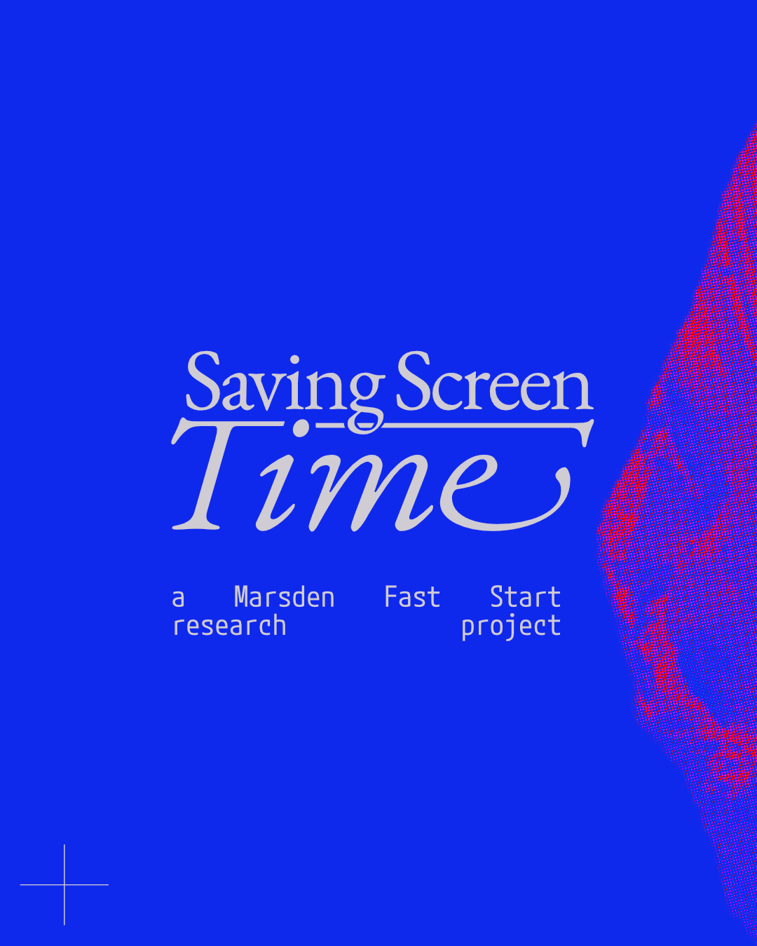 The Saving Screen Time logotype — roman above an italic swash, joined by a rule